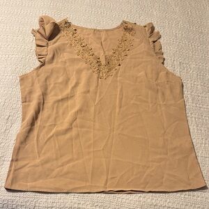 SHEIN Elegant Tan Sleeveless Top